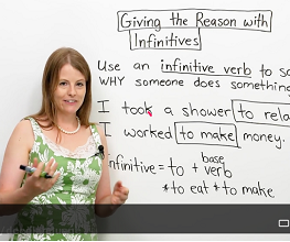 Basic English Grammar- Giving reasons with infinitives